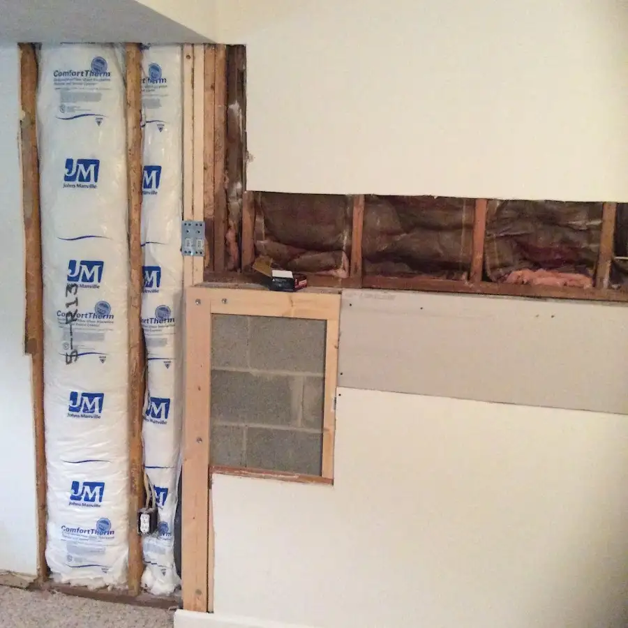 Wall insulation replacement during Basement Flood Cleanup in Monticello